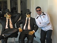USA - Joliet IL - Johari with Blues Brothers at Route 66 Museum (7 Apr 2009)